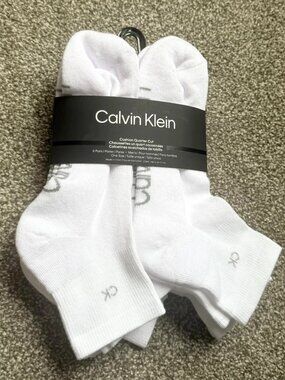 Calvin Klein Men's Cushion Quarter Cut Socks 6-Pair Pack White One Size NWT